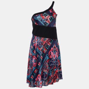 luxury-women-versace-collection-used-clothes-p735218-003 Versace Collection Multicolor Printed Jersey One Shoulder Dress S