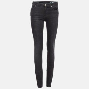 Versace Collection Black V Studded Denim Slim Jeans S Waist 26"