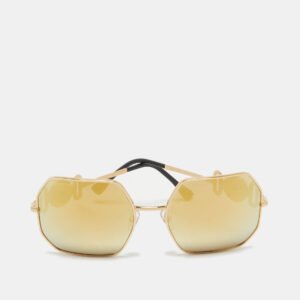 Versace Gold Tone/Grey Mirrored VE 2248 Geometric Sunglasses