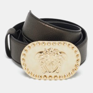 Versace Metallic Leather Medusa Buckle Belt 85CM