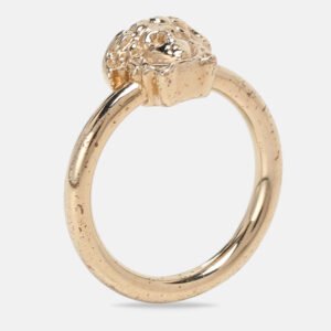 Versace Gold Tone Medusa Ring Size 53