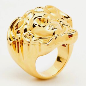 Versace Medusa Gold Tone Ring Size 55