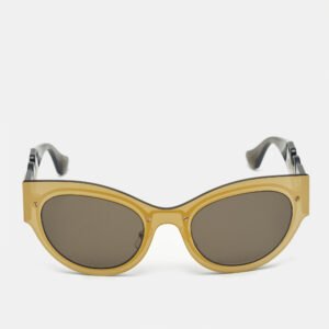 Versace Gold/Black Mirrored MOD 2234 Cat Eye Sunglasses