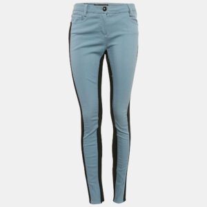 Versace Blue/Black Denim and Cotton Skinny Jeans M Waist 28"