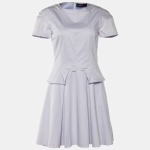 luxury-women-versace-used-clothes-p669645-005-1 Versus Versace Pale Lilac Cotton Pleated Dress S