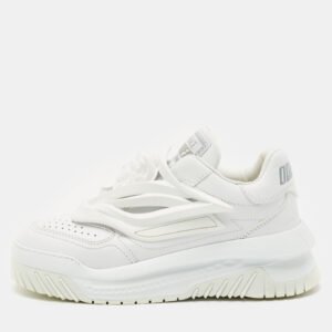 Versace White Leather and Rubber Odissea Medusa Chunky Slip On Sneakers Size 37