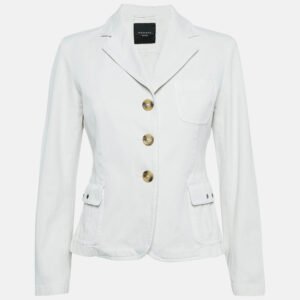 Weekend Max Mara Off White Gabardine Button Front Jacket M