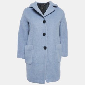 luxury-women-weekend-max-mara-used-clothes-p1147851-005 Weekend Max Mara Blue Wool Button Front Oversized Coat S
