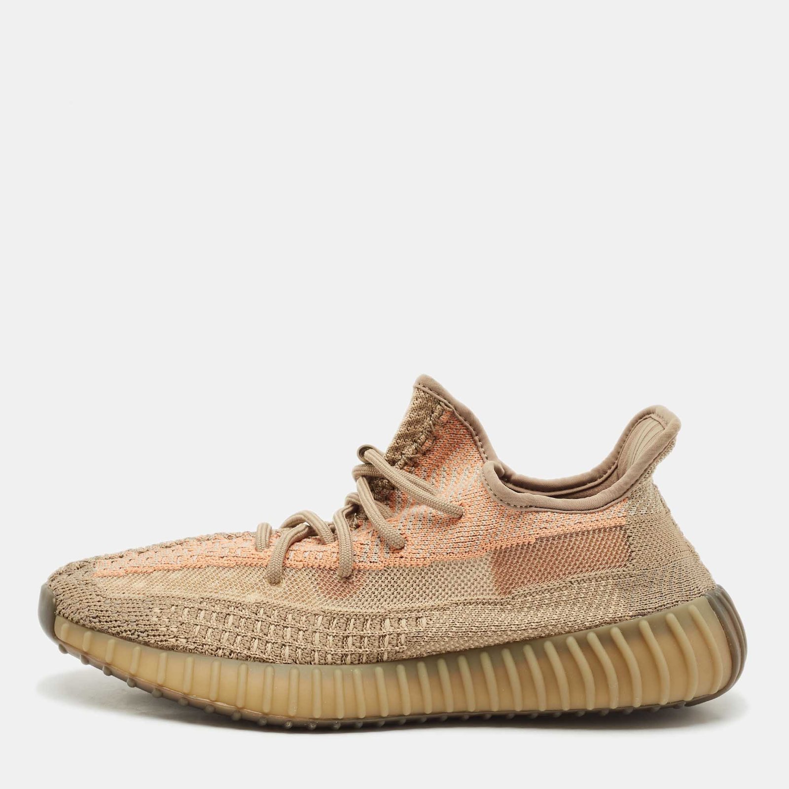 Yeezy x Adidas Brown Knit Fabric Boost 350 V2 Sand Taupe Sneakers Size 40 2/3