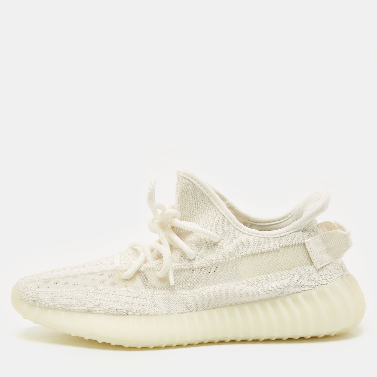 Yeezy x Adidas White Knit Fabric Boost 350 V2 Bone Sneakers Size 40 2/3