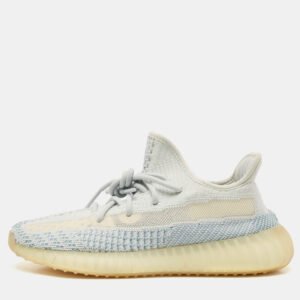 Yeezy x Adidas Blue/White Knit Fabric Boost 350 V2 Cloud White Non-Reflective Sneakers 39 1/3