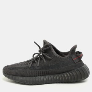 Yeezy x Adidas Black Knit Fabric Boost 350 V2 "Cinder" Low Top Sneakers Size 40
