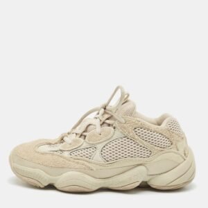 Yeezy x Adidas White/Grey Suede and Fabric  Yeezy 500 Sneakers Size 38