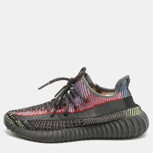 Yeezy x Adidas Black Knit Fabric Boost 350 V2 Yecheil Sneakers Size 40