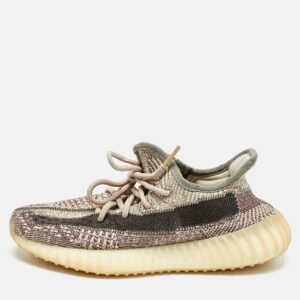 Yeezy x Adidas Beige/Brown Knit Fabric Boost 350 V2 Zyon Sneakers Size 38