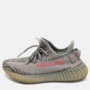 Yeezy x Adidas Grey Knit Fabric Boost 350 V2 Beluga Sneakers Size 38