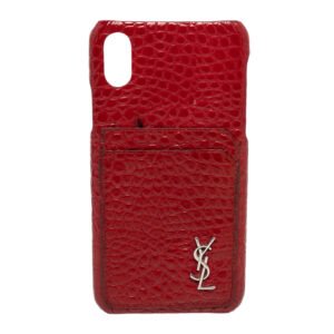 Saint Laurent Paris Red Croc Embossed Leather iPhone XS Max Case