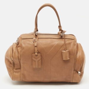 Yves Saint Laurent Beige Leather Vanity Bowler Bag