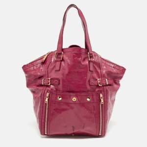 Yves Saint Laurent Pink Patent Leather Large Downtown Tote