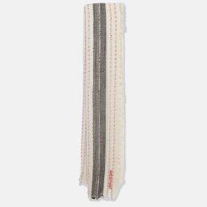 Zadig & Voltaire Off White Wool Blend Tanael Beads Scarf