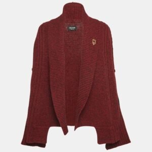 Zadig & Voltaire Burgundy Rib Knit Shawl Collar Mystic Cardigan XS/S