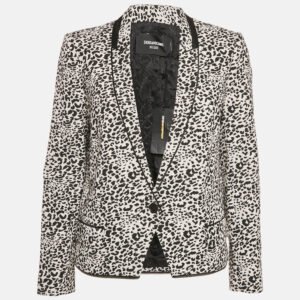 Zadig & Voltaire Deluxe Black Leopard Jacquard Vegam Blazer M