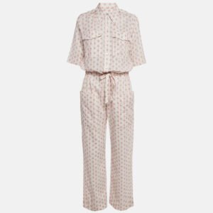 Zadig & Voltaire White Floral Print Cotton Catsy Jumpsuit M