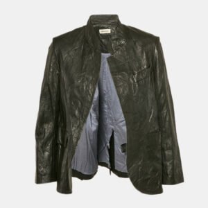 Zadig & Voltaire Black Crinkled Leather Verys Cuir Jacket M