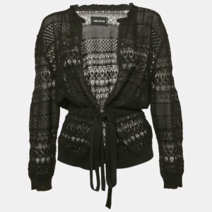 Zadig & Voltaire Black Patterned Knit Maddie Cardigan S