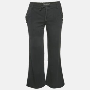 Zadig & Voltaire Deluxe Black Cotton Studded Pako Trousers S