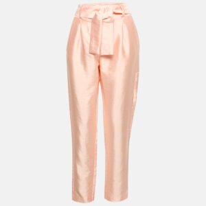 Zimmermann Pink Satin Waist Tie-Up Trousers L
