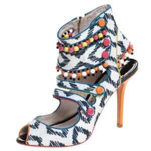 Sophia-Webster-Multicolor-Strappy-Leather-Beaded-Caged-Sandals-Size-39