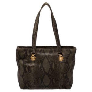 Versace-Green-Python-Leather-Tote