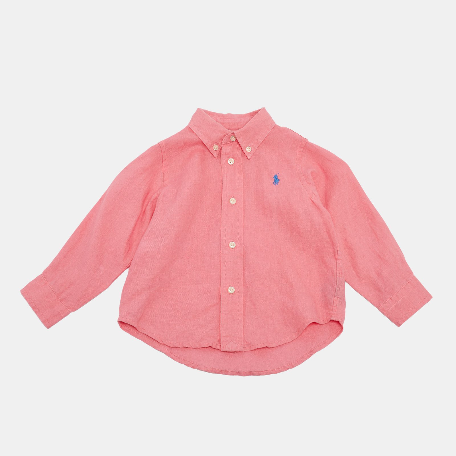 ralph lauren kids pink linen full sleeve shirt 18m