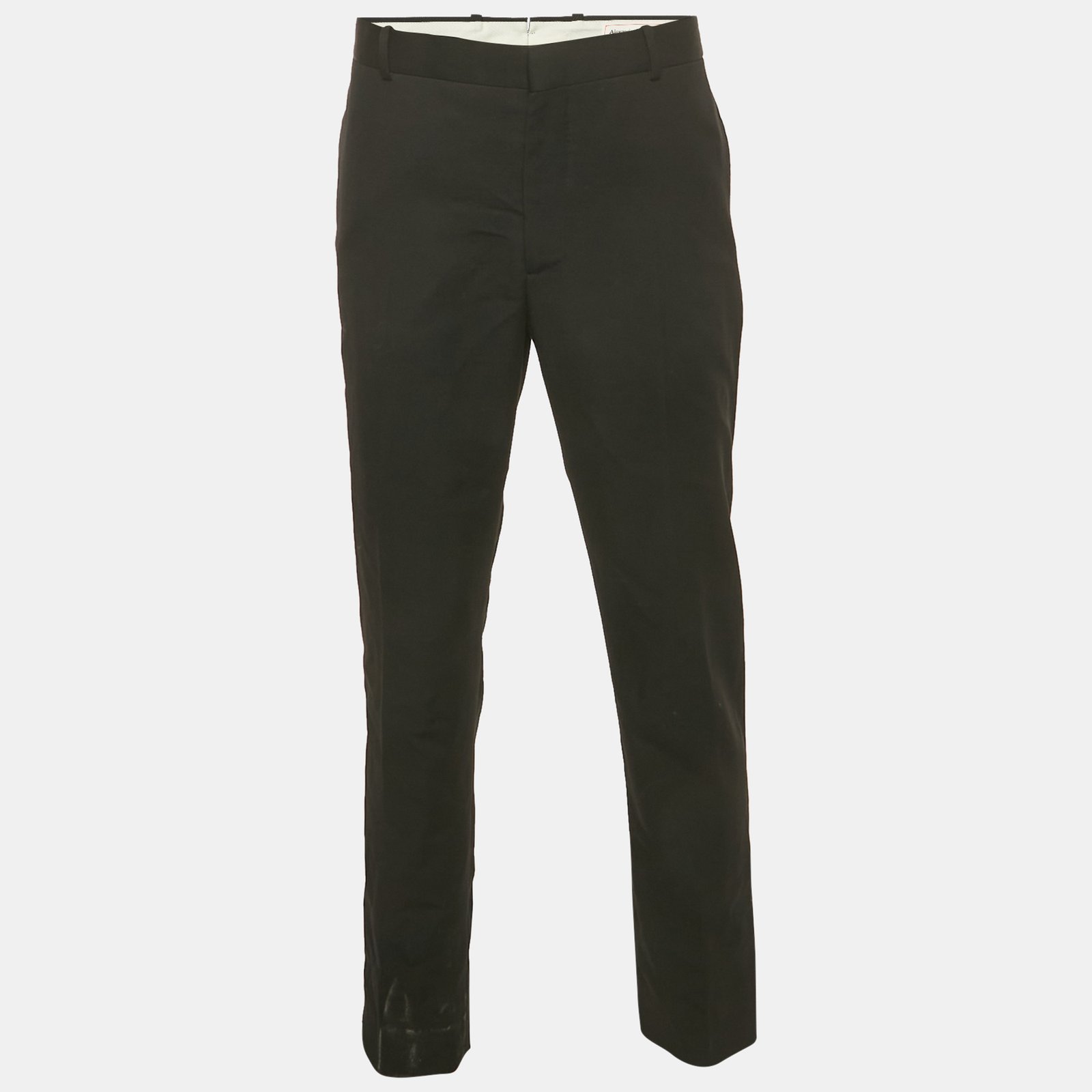 alexander mcqueen black wool trousers xl