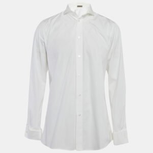 bottega veneta white cotton button front shirt m