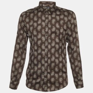 luxury-men-dolcegabbana-used-clothes-p1183222-001-1.jpg dolce & gabbana brown printed cotton button front shirt xxl
