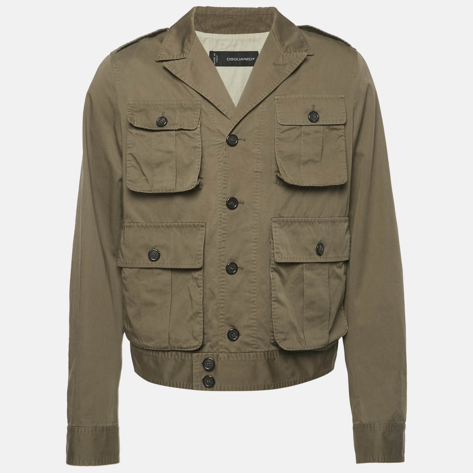 dsquared2 green cotton safari jacket xxl