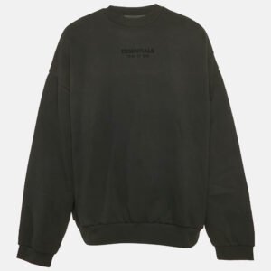 fear of god essentials logo print crew neck sweatshirt l