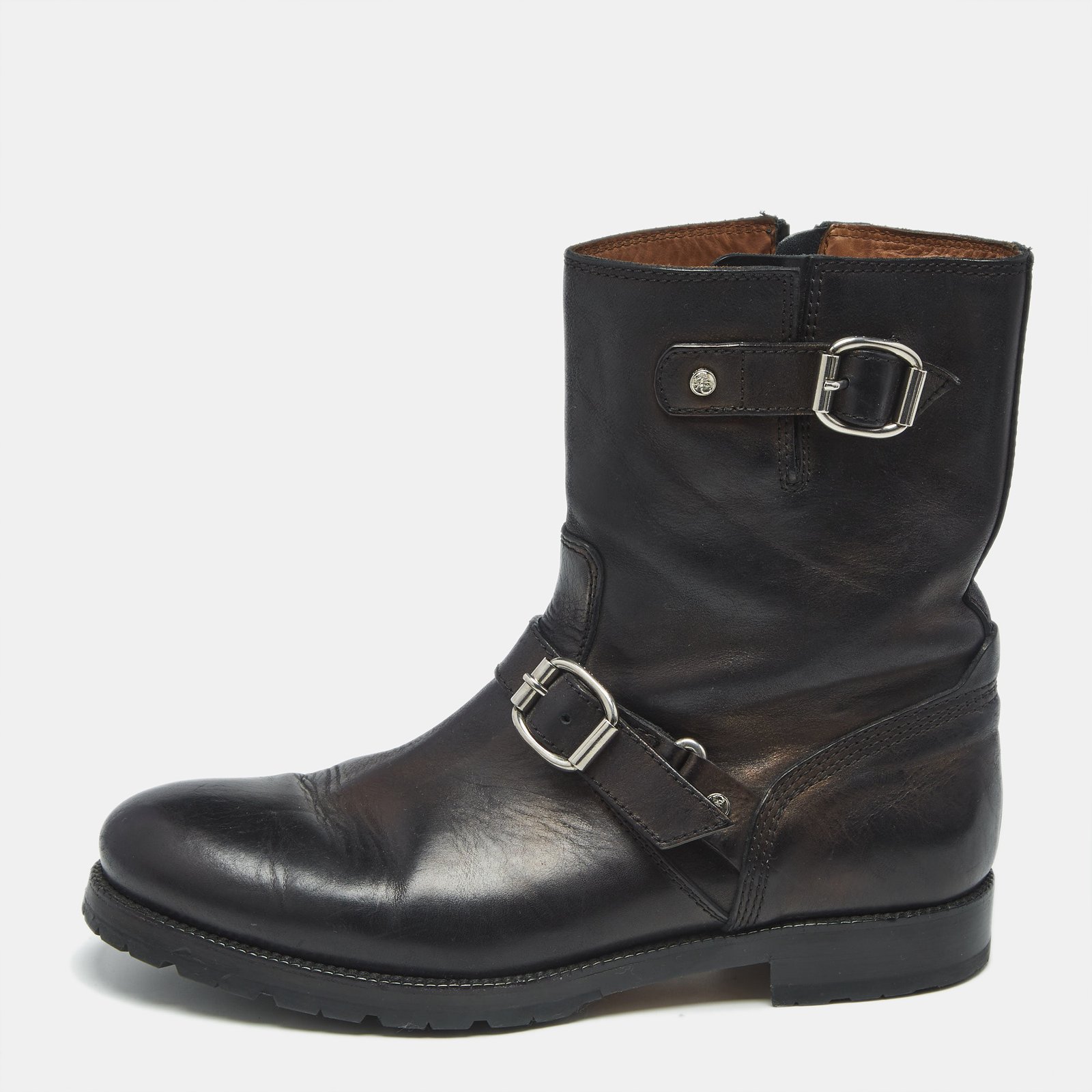 jimmy choo black leather ankle length boots size 43