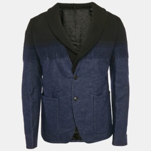 just cavalli blue/black wool and denim jacket m