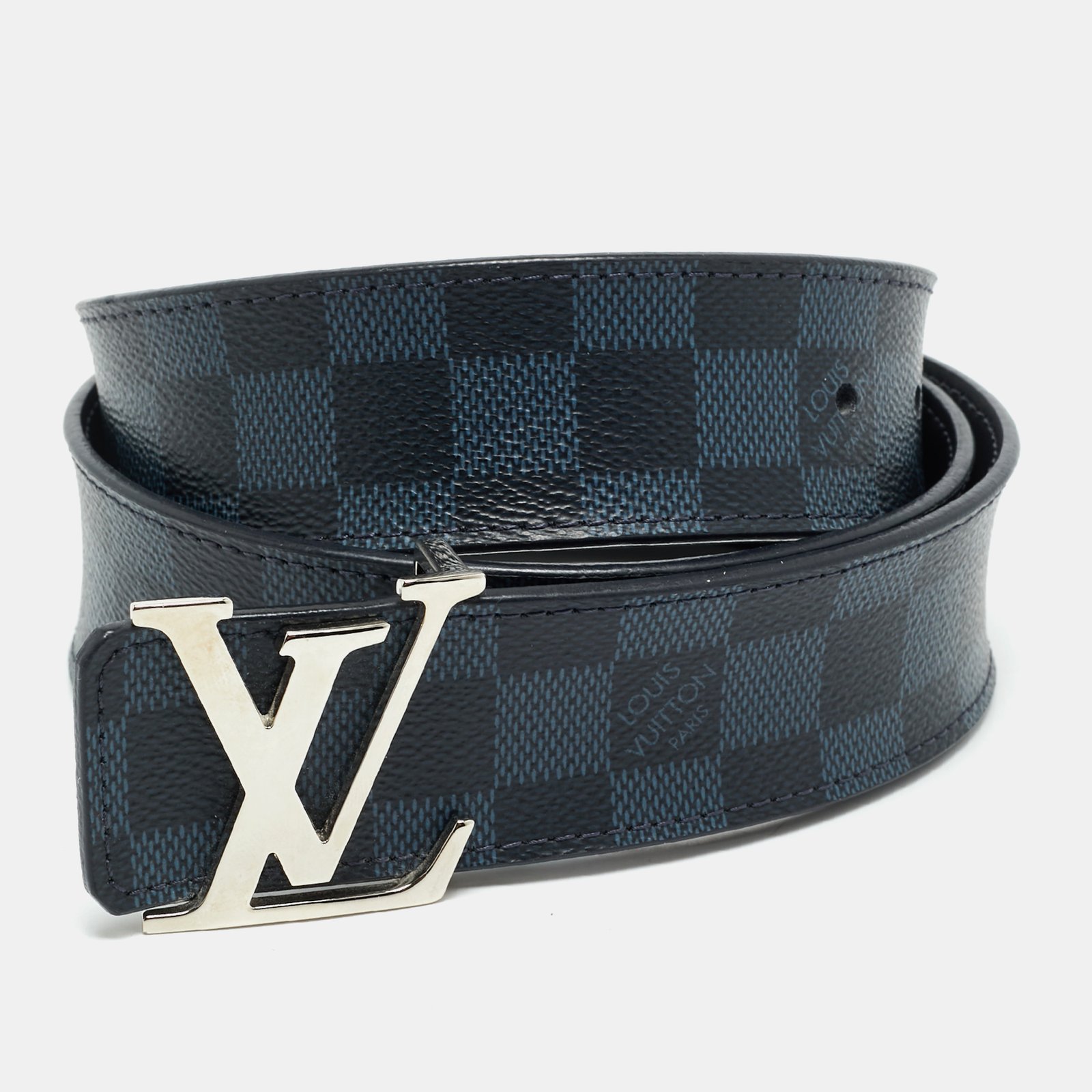 louis vuitton damier cobalt canvas lv initiales belt 95 cm