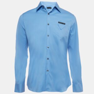luxury-men-prada-new-clothes-p1199405-007-1.jpg prada blue cotton button front shirt s