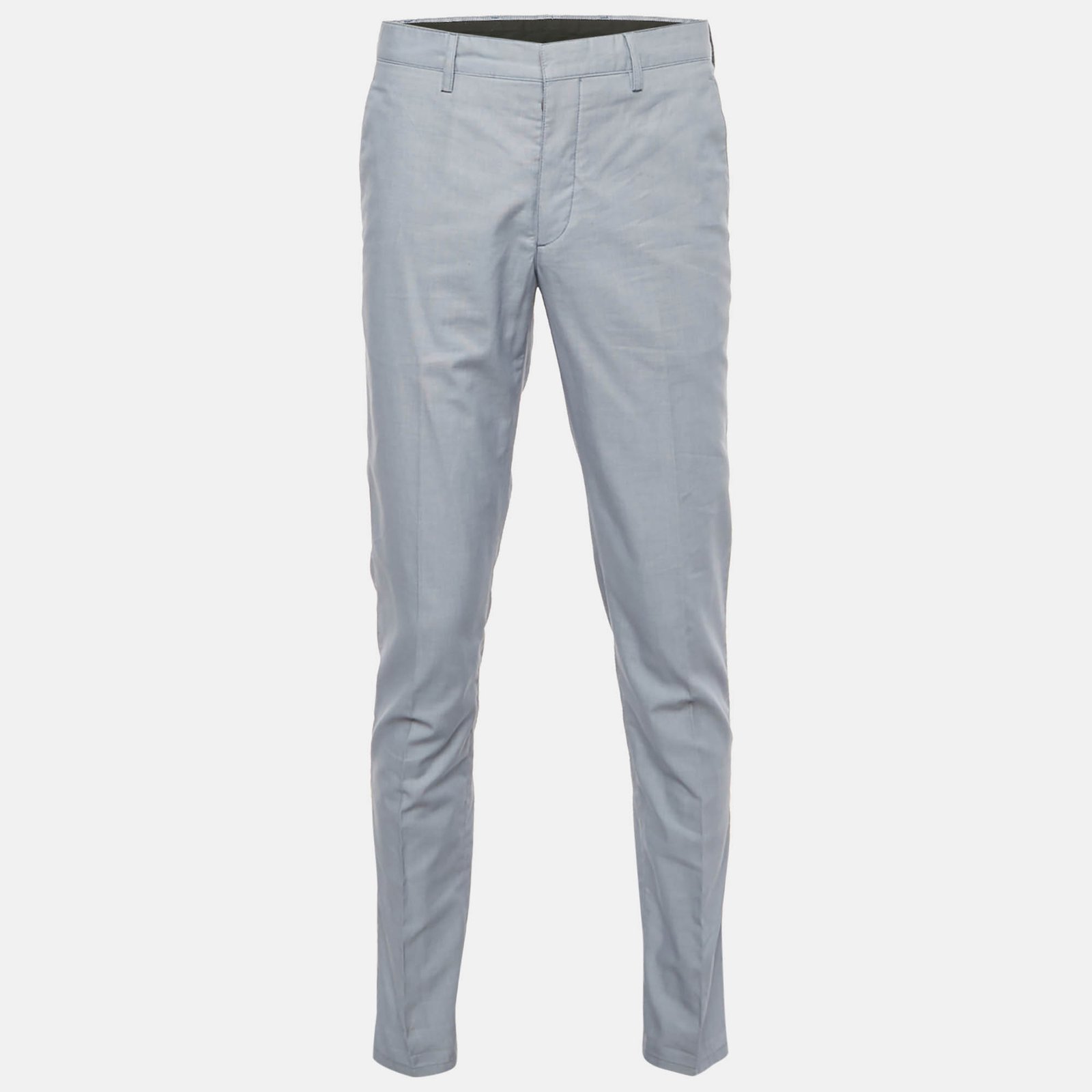 prada blue patterned cotton trousers l