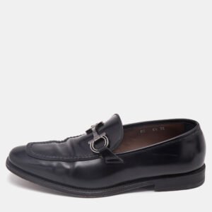 salvatore ferragamo black leather seattle loafers size 40.5