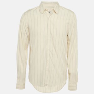 sandro ivory pinstriped crepe flow shirt s