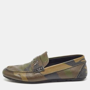 valentino tricolor camouflage print leather vltn loafers size 41