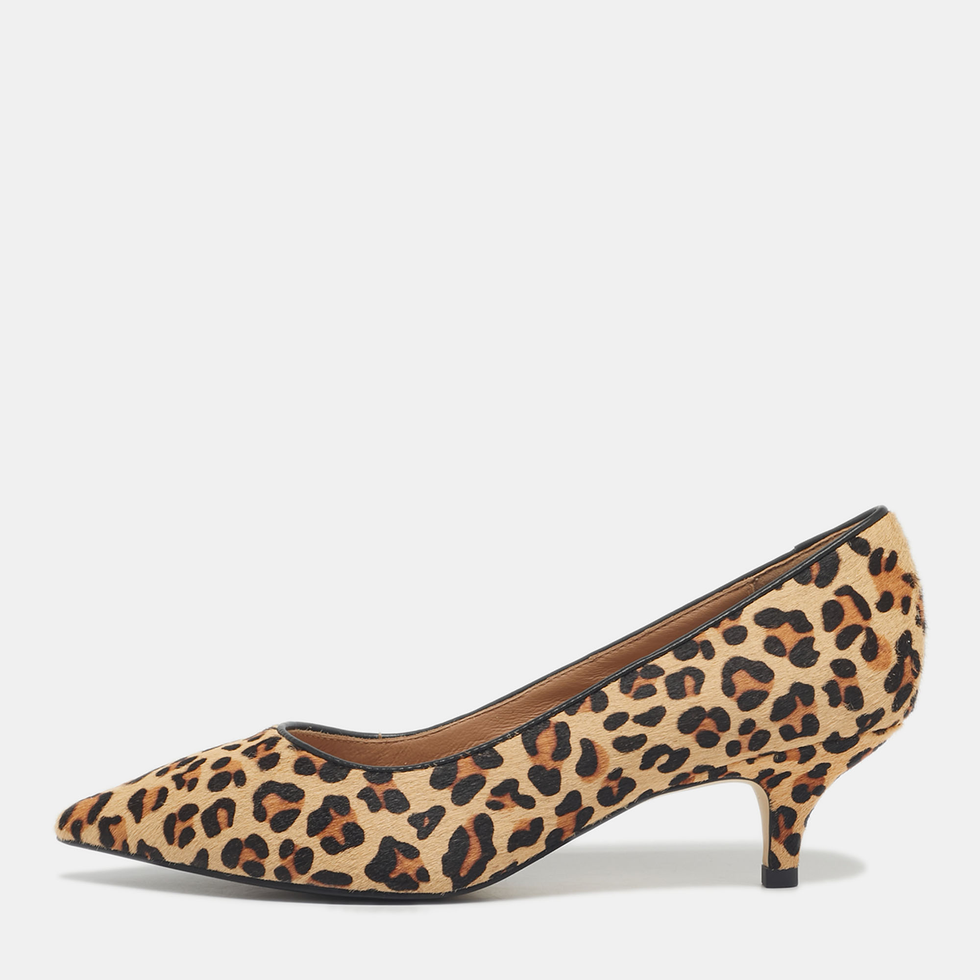 age of innocence brown/beige calf hair pointed toe pumps size 39