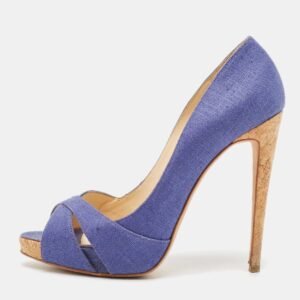 alexandre birman blue raffia peep toe pumps size 39.5