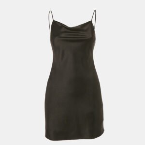 alice + olivia black stain strappy mini dress xs